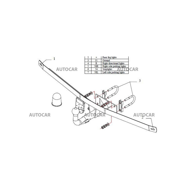 Ťažné zariadenie pre Škoda 105, 120, 125, 130, 135 - pevné