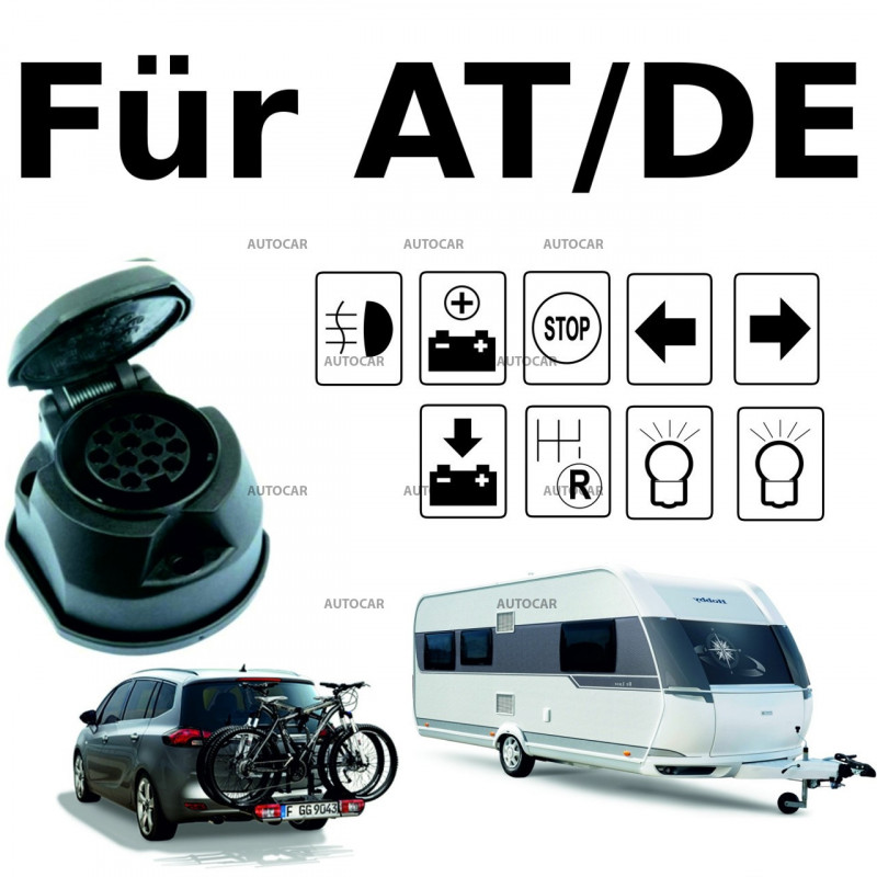 13 PIN - Špeciálna elektroinštalácia (s modulom) pre ťažné zariadenia (so spiatočkou, stálym prúdom a dobíjaním)