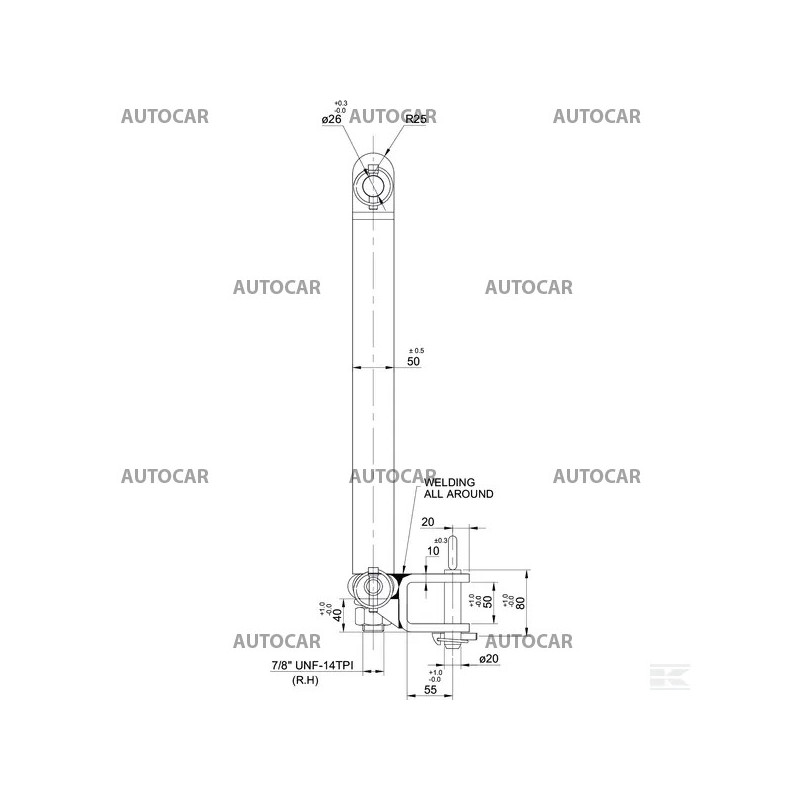 Trojbodový rám ťažného zariadenia kat. 2