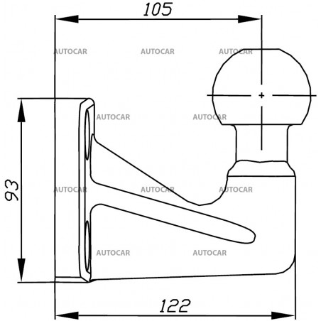 Ťažná guľová spojka KH4-1 - vert. zaťaž. 150 kg