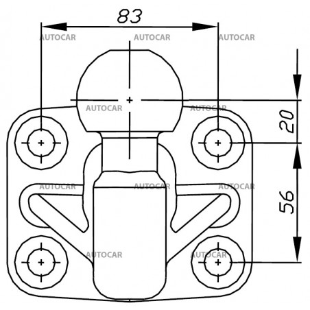 Ťažná guľová spojka KH4-1 - vert. zaťaž. 150 kg