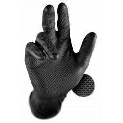 Grippaz 246 - Protišmykové nitrilové rukavice - čierne - veľkosť XL (10)