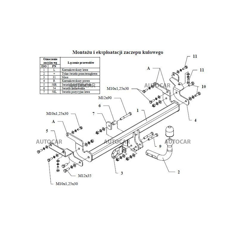 Ťažné zariadenie pre LANCER - 4 dv. ( JT 41 ) - automatický systém - od 2003 do 2008