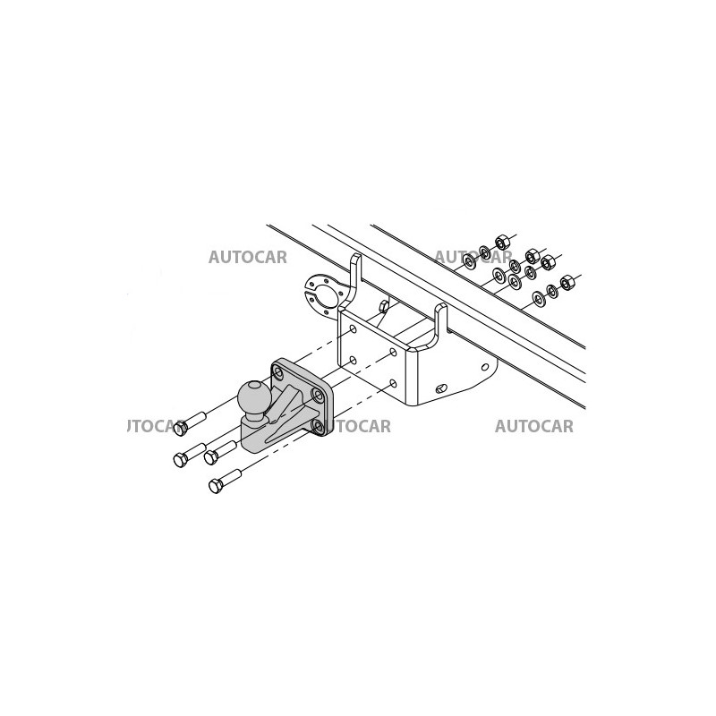 Cârlig de remorcare pre Toyota PROACE MAX - Furgoneta L2, L3 - semidemontabil cu șuruburi Cârlig de remorcare pre Toyota PROACE MAX - Furgoneta L2, L3 - semidemontabil cu șuruburi