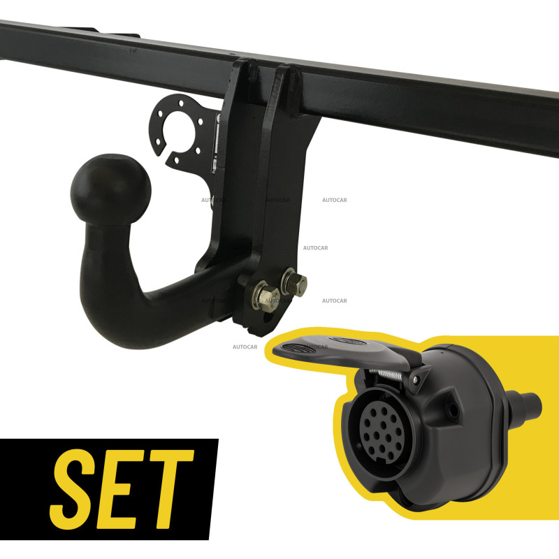 Cârlig de remorcare cu șurub și cablare universală de 13/8 pini pentru Skoda OCTAVIA II.