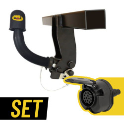 Cârlig de remorcare detașabil orizontal cu cablaj specific vehiculului de 13/8 pini pentru Toyota RAV 4