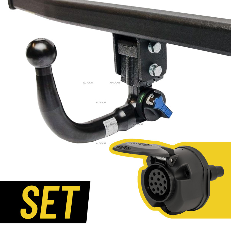 Cârlig de remorcare detașabil vertical cu cablaj specific vehiculului de 13/8 pini pentru Toyota RAV 4 - GR SPORT