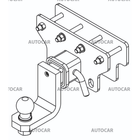 Cârlig de remorcare pentru JEEP GLADIATOR - cu o bilă americană de remorcare Cârlig de remorcare pentru JEEP GLADIATOR - cu o bilă americană de remorcare