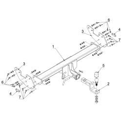 Cârlig de remorcare pentru Toyota HILUX - cu o bilă americană de remorcare