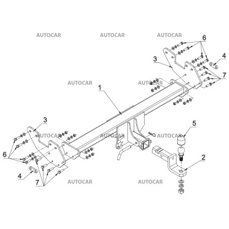 Cârlig de remorcare pentru Toyota HILUX - cu o bilă americană de remorcare Cârlig de remorcare pentru Toyota HILUX - cu o bilă americană de remorcare