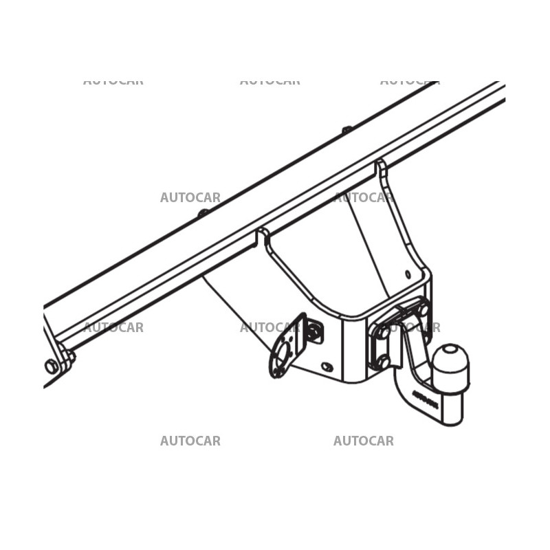 Cârlig de remorcare pentru Toyota HILUX - AN110/AN120/AN130 - sistem semidemontabil - cu şuruburi