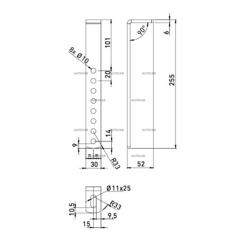 Suport pentru cutie remorcă (set pentru 1 cutie) Daken