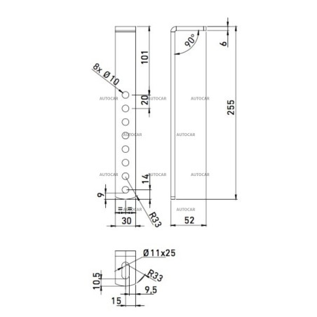 Suport pentru cutie remorcă (set pentru 1 cutie) Daken