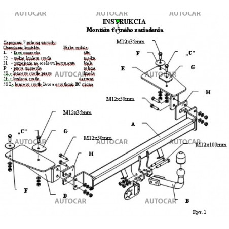 Ťažné zariadenie pre KALOS - 4dv. - automatický systém - od 2002 do 