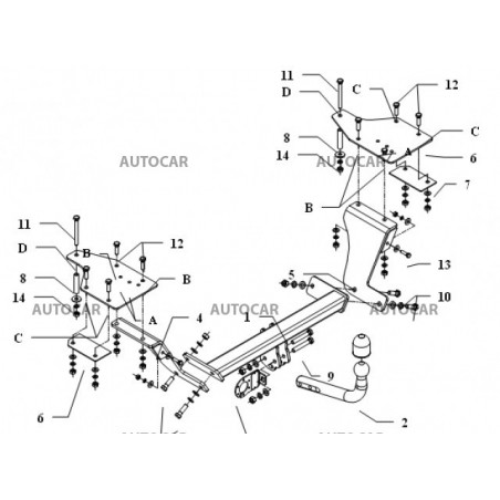 Ťažné zariadenie pre SEDICI - 4WD, 3/5dv - 4x4 - skrutkový systém - od 2006 do Ťažné zariadenie pre SEDICI - 4WD, 3/5dv - 4x4 - skrutkový systém - od 2006 do