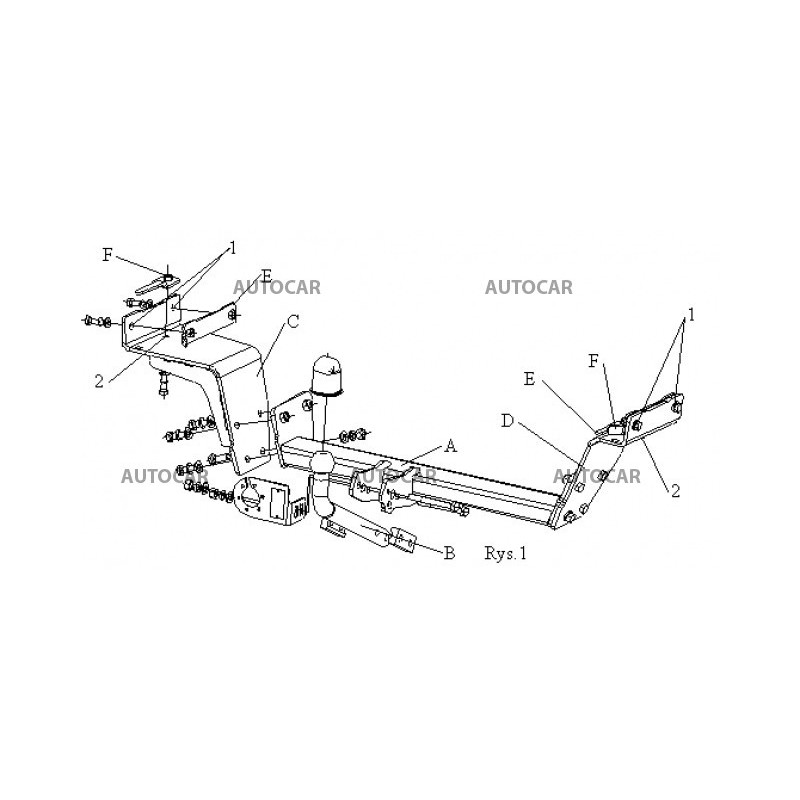 Ťažné zariadenie pre STILO - 3/5dv., (192) - skrutkový systém - od 2001 do 2006