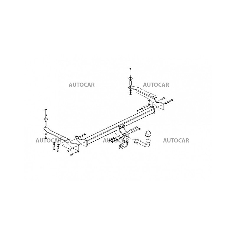 Ťažné zariadenie pre FORESTER - 5 dv. SPZ na naraz. (SF) - skrutkový systém - od 1997 do 2000