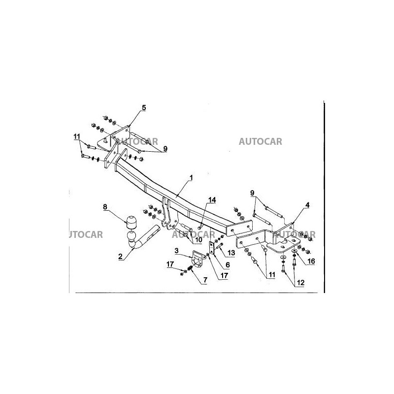 Ťažné zariadenie pre SORENTO - 5 dv. (XM) - skrutkový systém - od 2009 do 