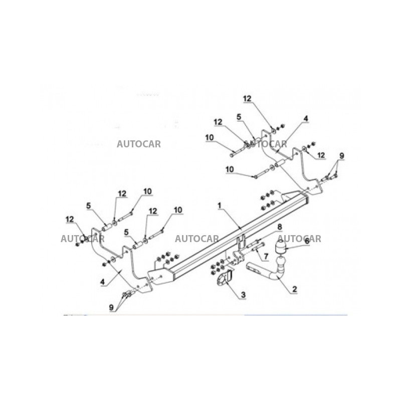 Ťažné zariadenie pre SANDERO - 5 dv - skrutkový systém - od 2008 do 