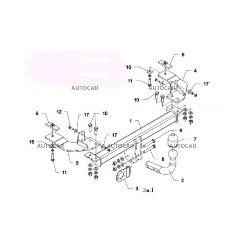 Ťažné zariadenie pre 500 - - - skrutkový systém - od 2007 do 