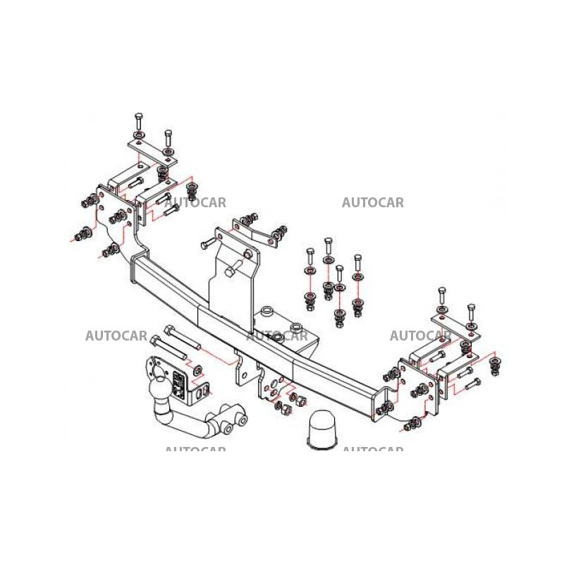 Ťažné zariadenie pre ALFA 145 - 3 dv. - skrutkový systém - od 1994 do 2001