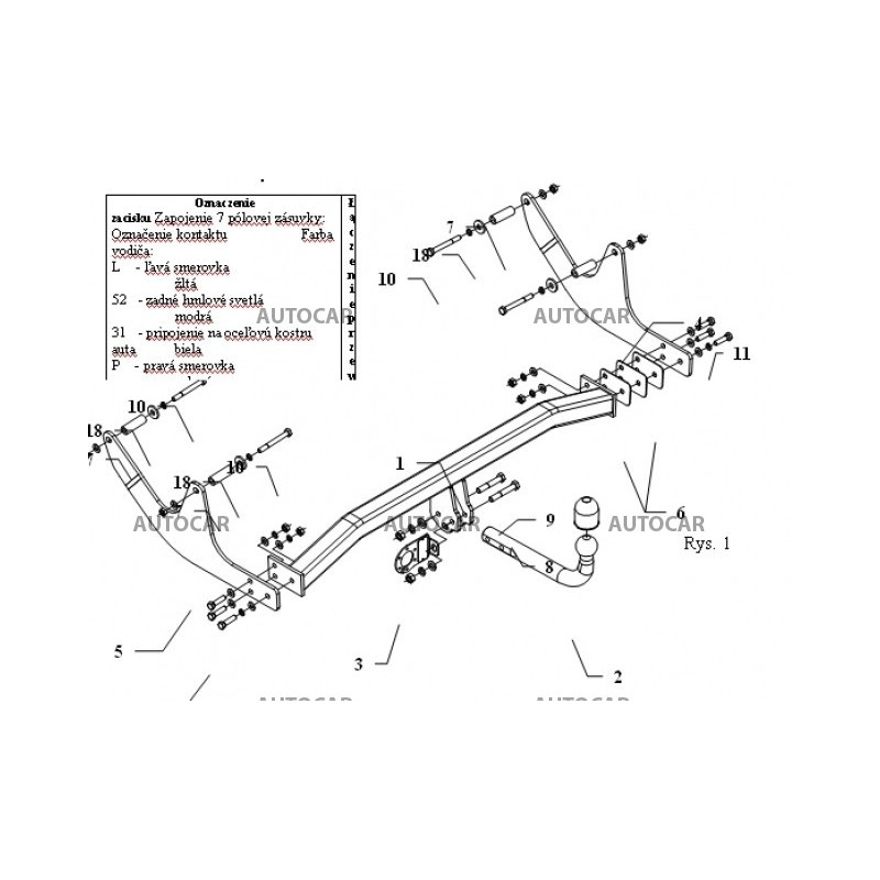 Ťažné zariadenie pre MCV - Combi, pick up - skrutkový systém - od 2007 do 