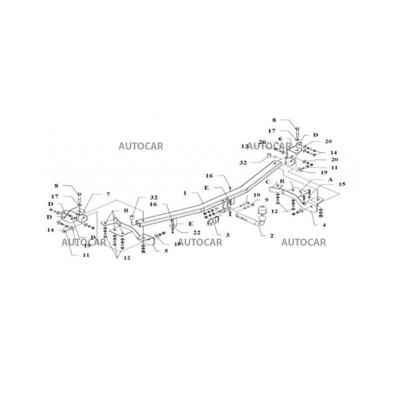 Ťažné zariadenie pre CARNIVAL - VAN MB - skrutkový systém - od 2006 do 