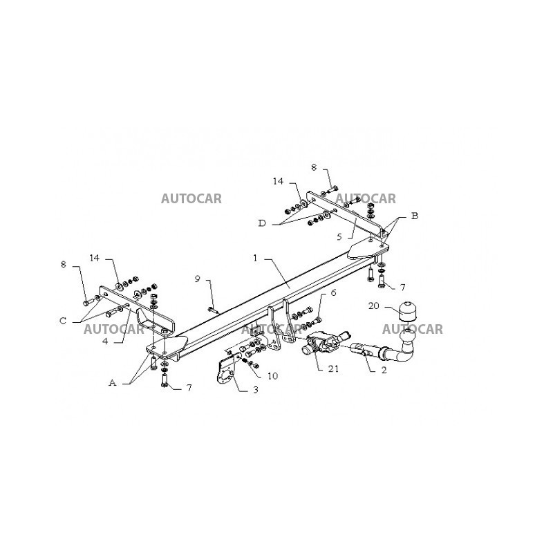 Ťažné zariadenie pre E - Combi, (W 210) - automatický systém - od 1995/06 do 2002/03