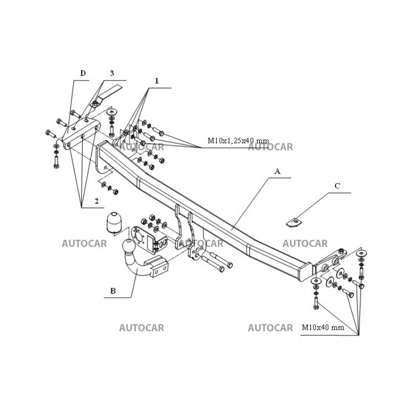 Ťažné zariadenie pre PRIMERA - 4/5dv.,( P 11) - automatický systém - od 1996/10 do 1999/08