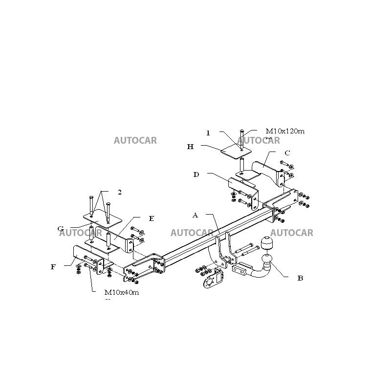 Ťažné zariadenie pre MERIVA - 5 dv - automatický systém - od 2003 do 2010/05