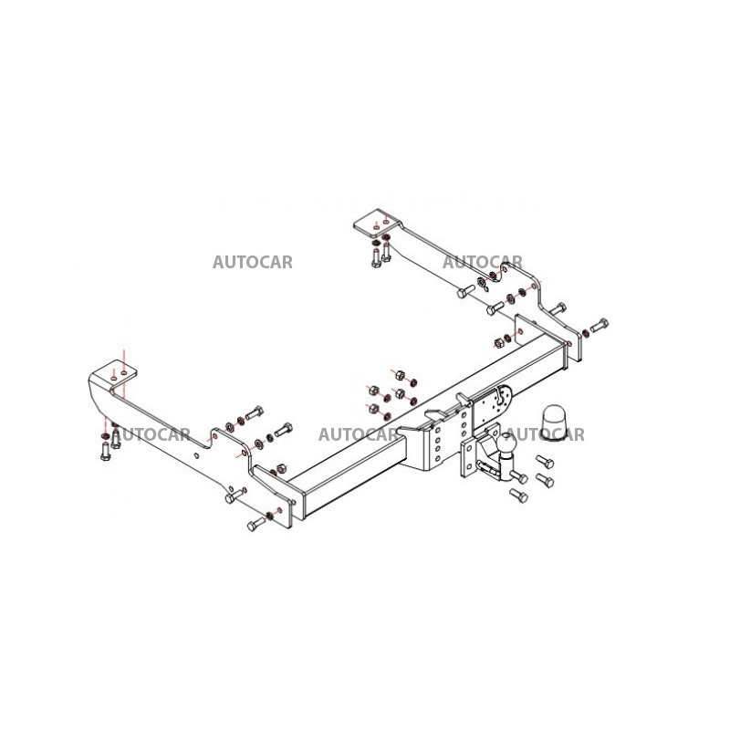 Ťažné zariadenie pre MOVANO - valník, výškovo polohovat.guľa - pevný systém - od 1998 do 