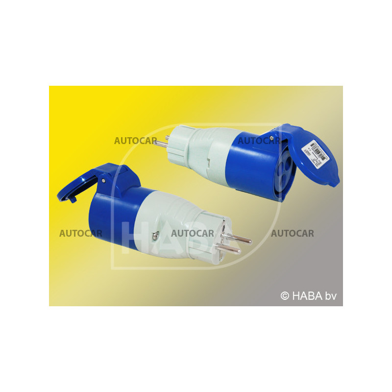 Adaptér krátky s klapkou CEE zástrčka/Schuko zásuvka