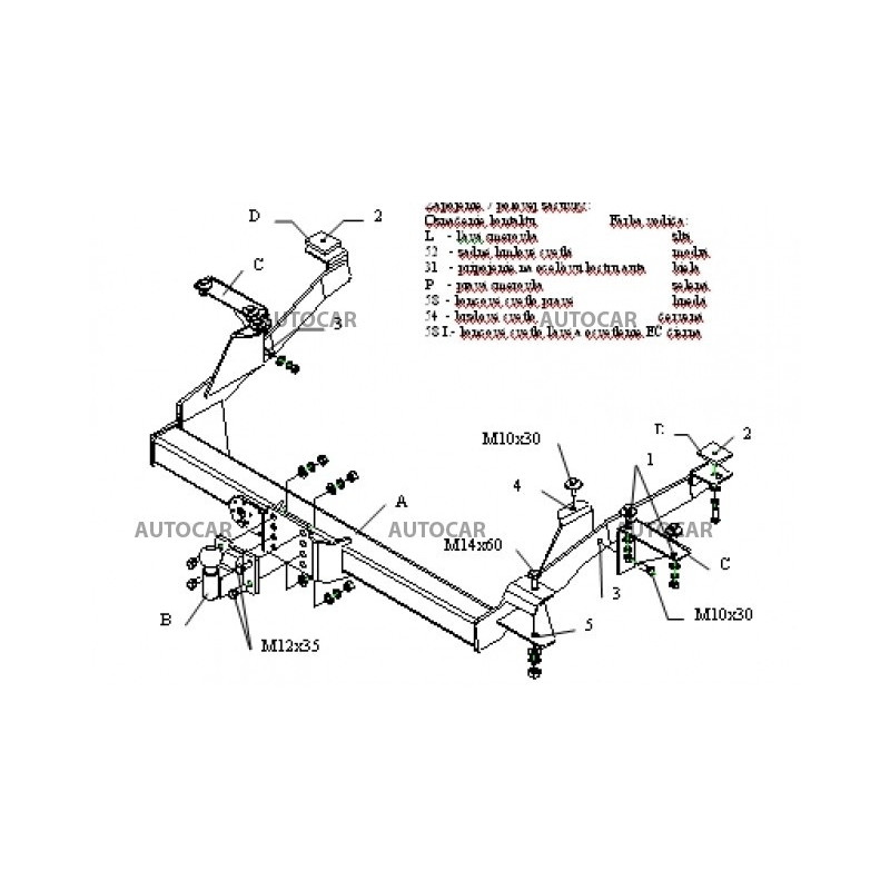 Ťažné zariadenie pre BOXER - dodávka, valník, polohovať.guľa (230, 244) - pevný systém - od 1999/07 do 2006/06