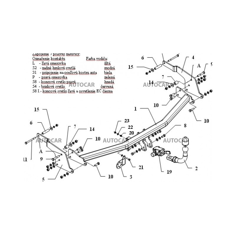 Ťažné zariadenie pre ESPACE - V, aj grand, van (JKO/1) - skrutkový systém - od 2002 do 